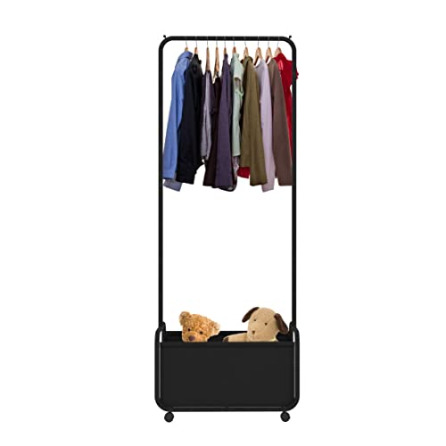 Dunatou Clothes Rack Clothing Rack With Basket, Garment Rack Rolling
