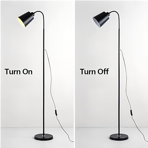 Beauenty Floor Lamp for Living Room,Modern Minimalist Floor Lighting,Adjustable Modern Floor Lamp with 3-Color Dimmable E27 Socket for Living Room,Bedroom & Office,Space-Saving Design(Black)