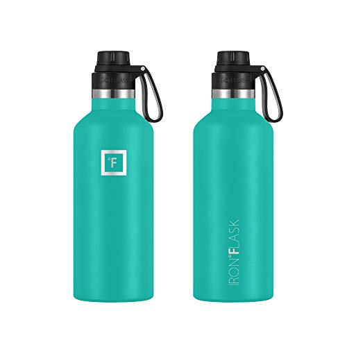 IRON °FLASK Sports Water Bottle 32 Oz, 3 Lids (Spout Lid), Leak Proof