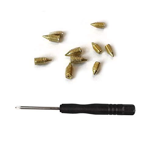 Nickel Plated Tip Screws Pointed Cross Slot Leather Accessories for Belt Buckle Wallet Handbag Purse Includes Screwdriver (Gold) - Thumbnail 3