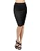 TWINTH Pencil Skirts Plus Size Casual Skirt Elastic Waist Band Scuba Streychy Solid Color Black Xx-Large