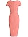 MUXXN Womens Rockabilly 1950s Scoop Collar Knee Length Bridesmaid Dress (Peach M)