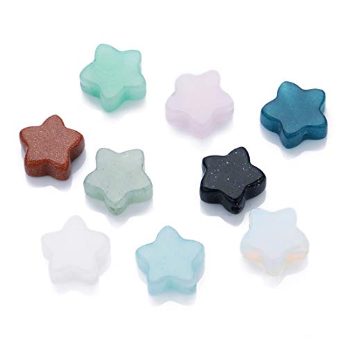 Linsoir Beads 12X12mm Opal Gemstone Star Beads Crystal Star Loose Beads for DIY Jewelry Making 20 pcs/Strand