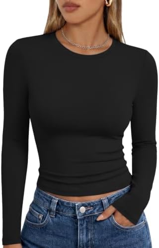 Kissfix Long Sleeve Shirts for Women Fall Winter Henley Tops