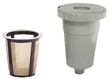 THE ORIGINAL GOLDTONE BRAND Single Kup Reusable Filter with Housing for Keurig style brewer-LARGER FILTER-Holds 33% More Coffee