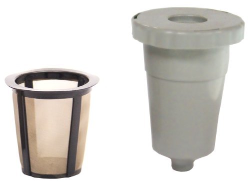 THE ORIGINAL GOLDTONE BRAND Single Kup Reusable Filter with Housing for Keurig style brewer-LARGER FILTER-Holds 33% More Coffee