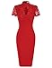 MUXXN Women's 1940's Vintage Floral Lace Keyhole Bodycon Hot Pencil Dress