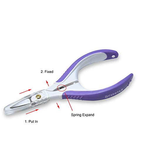 Stainless Steel Professional Curved Cuticle Scissor Cuticle Nipper Cuticle Cutter Cuticle Trimmer Cuticle Remover with Safety Cover for Dead Skin Removal (Violet)