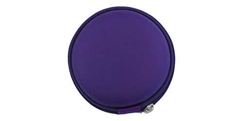 Earphone Carrying Case Zippered Round Hard EVA Storage Pouch For Earbuds, Coins, Flash Drive, USB Cable