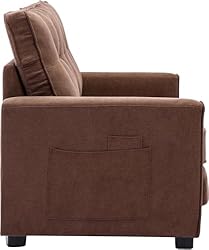 ERYE 3 Fold Upholstered Tufted Futon Sofa Bed