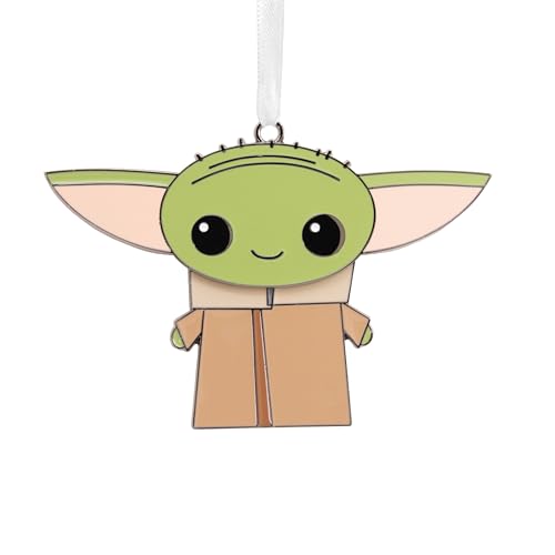 Hallmark The Mandalorian Grogu Hanging Ornament, Moving Metal, Green
