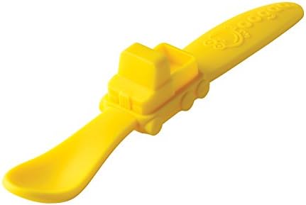 High-Grade Silicone Feeding Spoon Gentle on Gums. Fun Shape Toddlers Love! Truck, Yellow