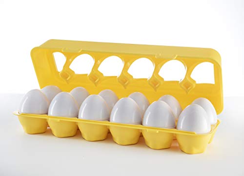 Easter Matching Eggs with Yellow Eggs Holder - STEM Toys Educational Toy for Kids and Toddlers to Learn Color & Number Recognition Easter Gift Easter Eggs