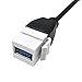 Poyiccot USB 3.0 Keystone Jack Cable, 10Gbps Type A Male to Female Keystone Jack Pigtail Extension Cable for USB 3.0 Wall Plate Connectors Adapter Convertor Cord, (10inch M/F)