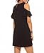 PrinStory Women's Summer Cold Shoulder Ruffle Sleeves Shift Dress