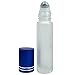Beauticom Glass Roll on Bottle 10ml ~ 1/3 oz with Metal Cap, Stainless Steel Roll Balls for Essential Oil, Aromatherapy, Perfume, Lip Gloss, Lip Balm (BLUE) (6 Bottles per order)