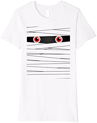 Womens Cute funny Halloween Mummy face premium t shirt Small White