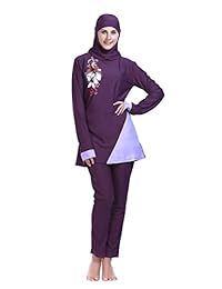 Traje de baño para dama musulmana, cobertura completa, traje de baño de Burkini islámico, 3 piezas, cuerpo completo con protección solar Hijab