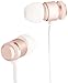 Amazon Basics in-Ear Headphones with Flat Cable and Universal Mic - Rose Gold
