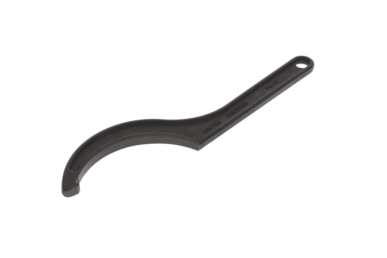 GEDORE Hook spanner with lug, for Slotted nuts, AF 205-220 mm, Tip dia. 5 mm, Ratchet spanner, 40 205-220