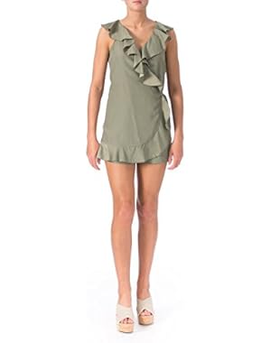Guess Womens Juniors Sateen Ruffled Romper