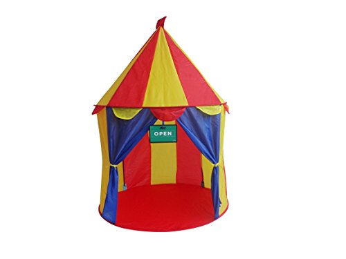 Play Kreative Circus POP UP Tent - Bright Colorful Carnival Booth Play Tent for indoors/outdoor Children Play activities and beach Sun Shelter. Great Birthday Gift for Boys and Girls.