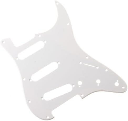Electric Guitar Pickguard Protect Guitar Anti-Scratch White 1-Ply Pickguard with 11 Mounting Screw Holes ST Guitar Guard Plate Replacement