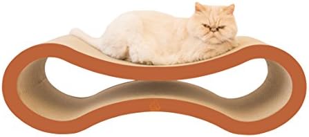 Epik Pets Modern Cat Cardboard Scratcher Lounge with Catnip, 34-Inch-by-10-Inch, Brown