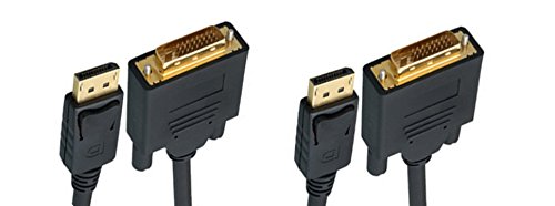 2 Pack, 10 Feet DisplayPort to DVI Video Cable, DisplayPort Male to DVI Male, CNE461712