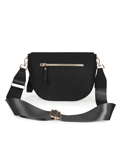 FEIBOON Spacious Nylon Crossbody Bag Bum Bag Handbags Wallets Purses Trendy Shoulder Bag for Women