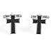 MRCUFF Cross Cufflinks Christian Pair of Cufflinks & Tie Bar Clip with Presentation Gift Box & Polishing Cloth
