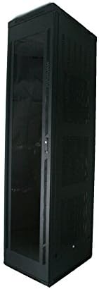 Quest Manufacturing Floor Enclosure Server Cabinet, Acrylic Door, 42 Unit, 6' x 23"W x 23"D, Black (FE4019-42-02)