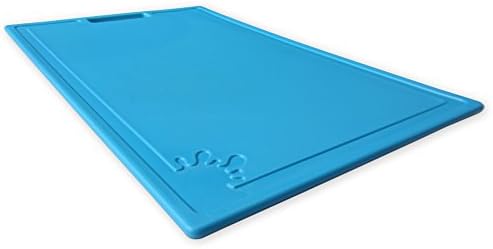 Chopping Board Plastic Non-Slip Feet Cutting Board Dishwasher Safe Antibacterial (Medium, Blue)