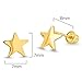 14k Gold Plated Brass Plain Star Screwback Baby Girls Earrings with Sterling Silver Post