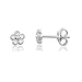 Sterling Silver Cz Tiny Flower Stud Earrings
