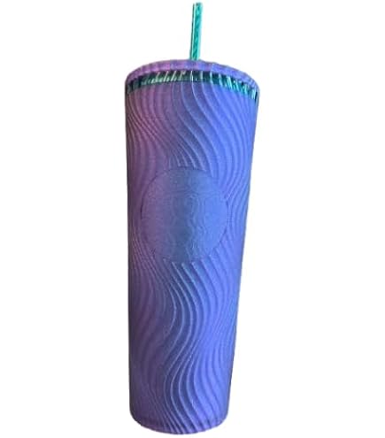 Amazon.com | Starbucks Fall 2023 Lilac Aurora Iridescent Pleated Soft Touch  Tumbler 24oz Venti: Tumblers & Water Glasses