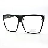 Black Silver Super Oversized Eyeglasses Flat Top