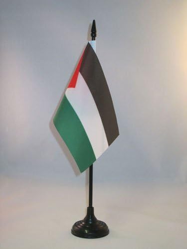 AZ FLAG, Palestine Table Flag 4'' x 6'', Palestinian Office Mini Banner 100% Polyester 15 x 10 cm