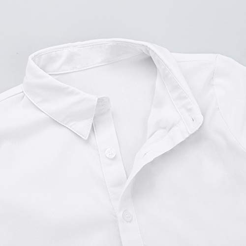 image for JEATHA Kids Boys Long Sleeves Tuxedo Latin Modern Dance Shirt with Bow