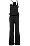 Meaneor Women's Sleeveless Racer Back Wide Leg Long Romper Jumpsuit Playsuit
