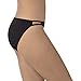 Vanity Fair Women's Illumination String Bikini Panties, Silky Stretch & Satin Trim, Midnight Black, 6
