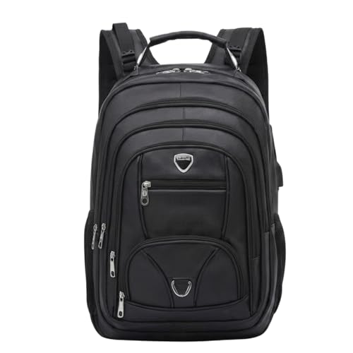 Mochila Executiva Couro Sintético Antifurto Notebook 17USB Impermeável 50L Masculina Trabalho Faculdade Viagem Reforçada com Cabo de Aço