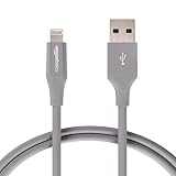 AmazonBasics Lightning to USB A Cable, Advanced Collection, MFi Certified iPhone Charger, Gray, 3 Foot, 2 Pack