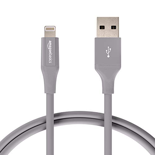 AmazonBasics Lightning to USB A Cable, Advanced Collection, MFi Certified iPhone Charger, Gray, 3 Foot, 2 Pack