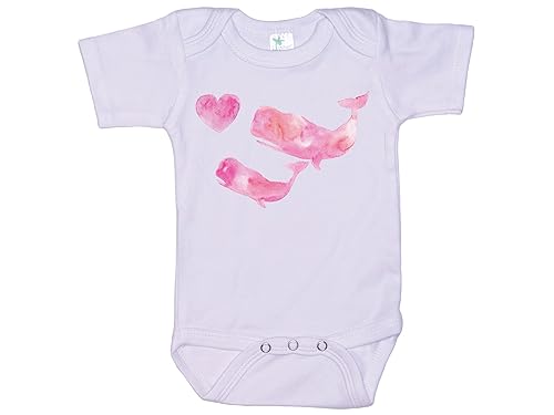 Ebenezer Fire Pink Whales/Whale Baby Outfit/Sea Life Onesie For Babies