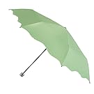 Migobi Folding Flouncing 42 inch Sun/Rain Compact Umbrella UPF50+ Anti UV Parasol, Light Green