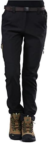 Geval Women's Windproof Waterproof Softshell Fleece Ski Pants(Black,XS(US 0-2))