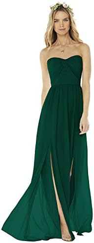 SOCIAL BRIDESMAIDS Style 8159 Floor Length Nu-Georgette Princess Line Formal Dress - Strapless Sweetheart Neckline - Hunter - 8