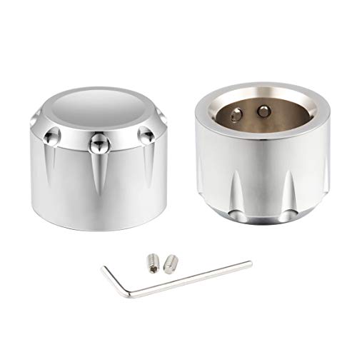 PBYMT Chrome Front Axle Nut Cover Cap Compatible for Harley Softail