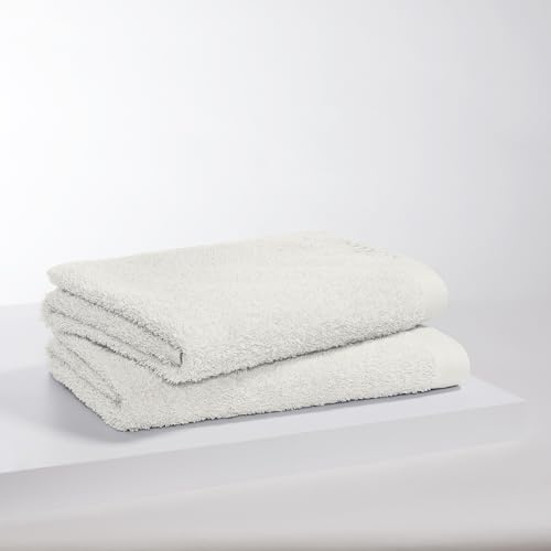 s.Oliver 2 TLG Duschtuch Set 70x140cm - 100% Baumwolle, 600 g/m², weich & saugstark, Doppelpack Duschtücher Creme